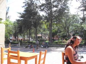  A view of the Central Plaza from the caffee